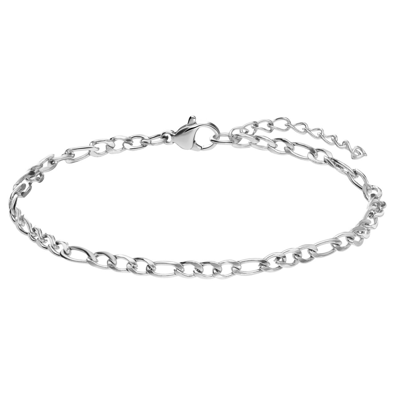Armband mit Figaroglied aus Edelstahl, 3 mm