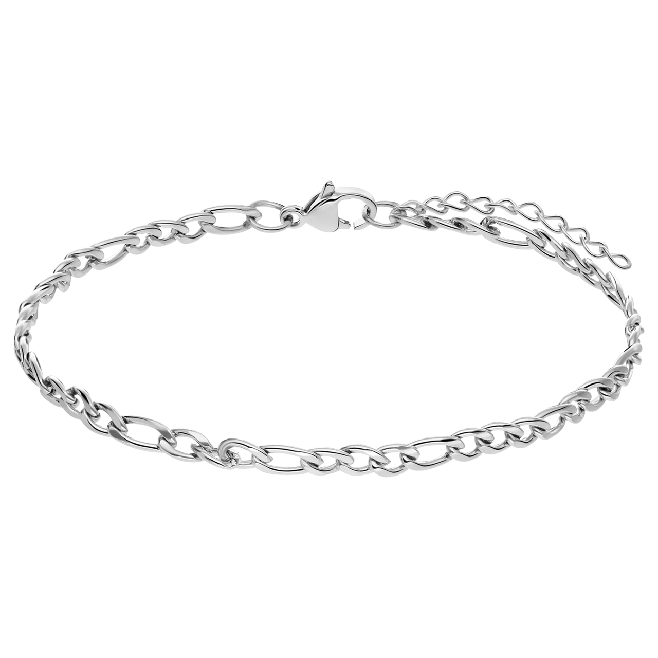 Armband mit Figaroglied aus Edelstahl, 4 mm
