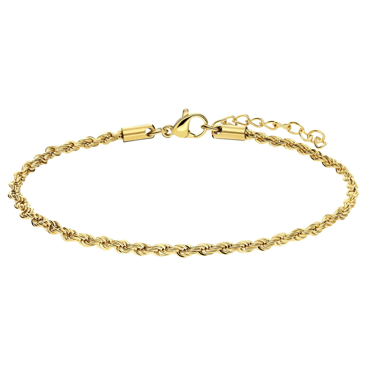Stainless steel goldplated schakelarmband 2,5mm