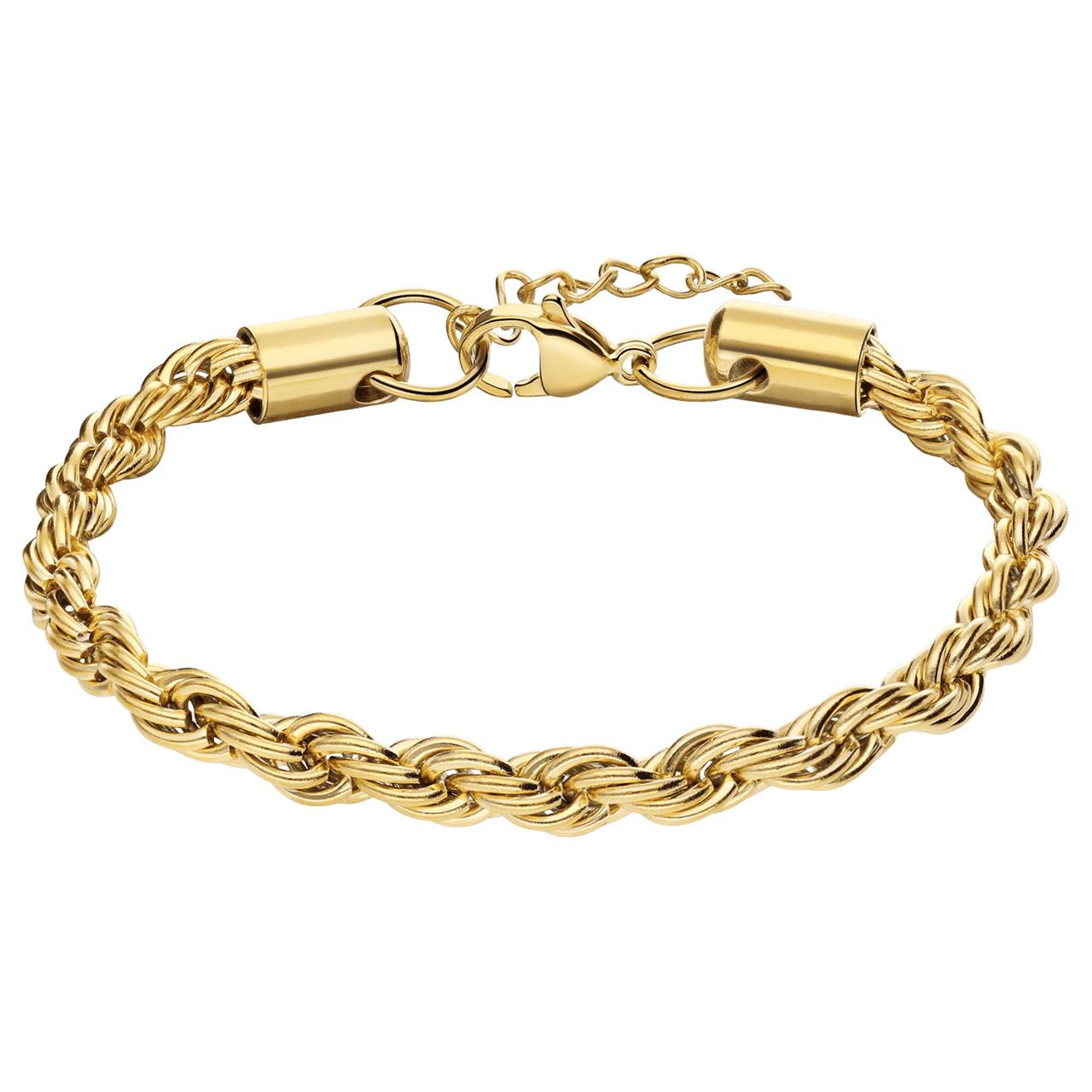 Armband aus Edelstahl, vergoldet, mit Kordel-Glied 5 mm