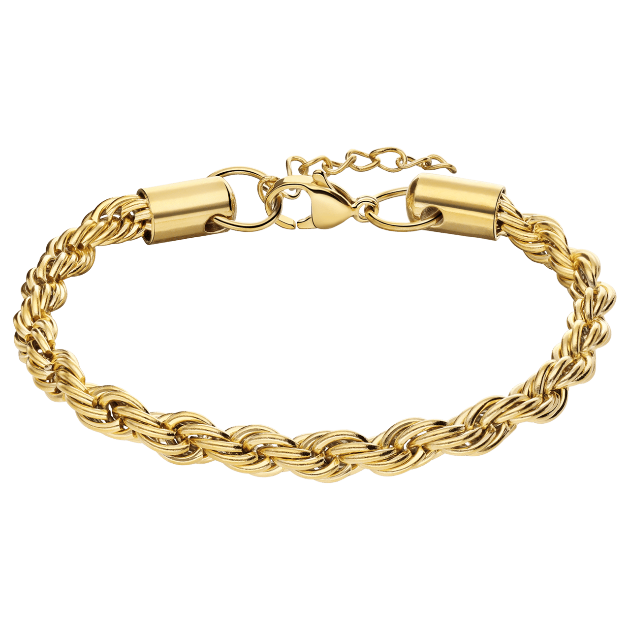 Stainless steel goldplated schakelarmband 5mm