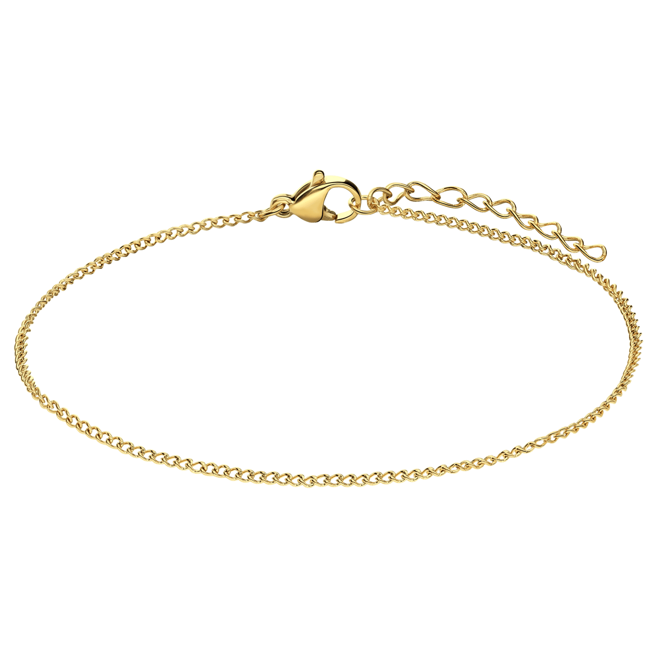 Stainless steel goldplated schakelarmband 1mm
