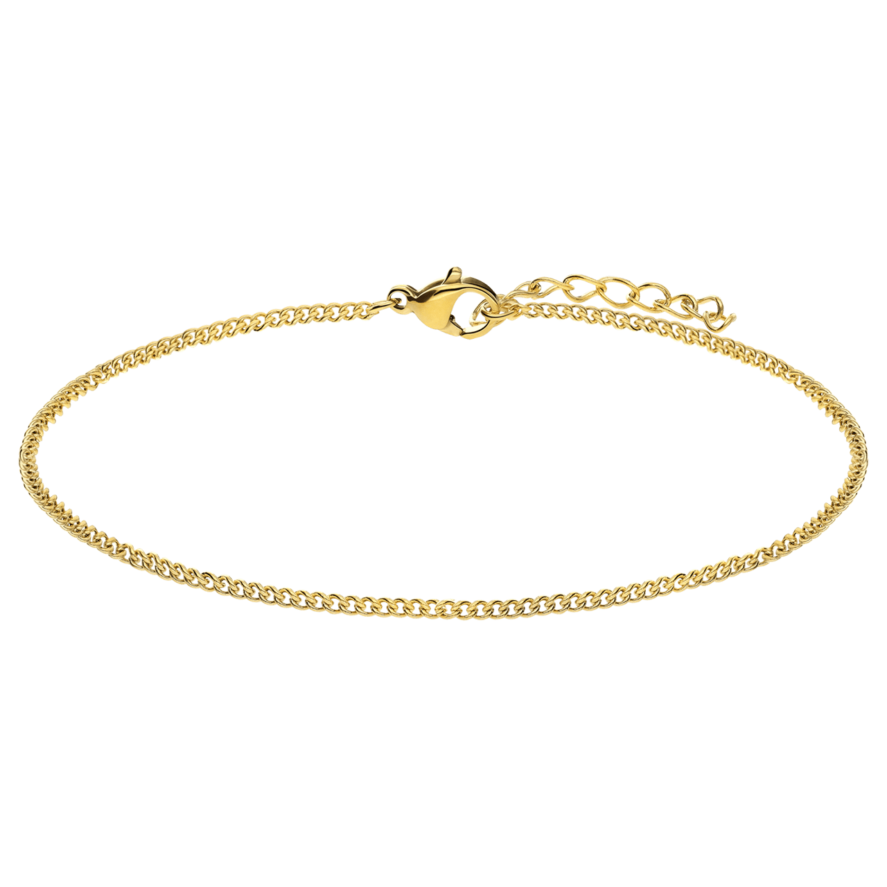 Stainless steel goldplated schakelarmband 2mm