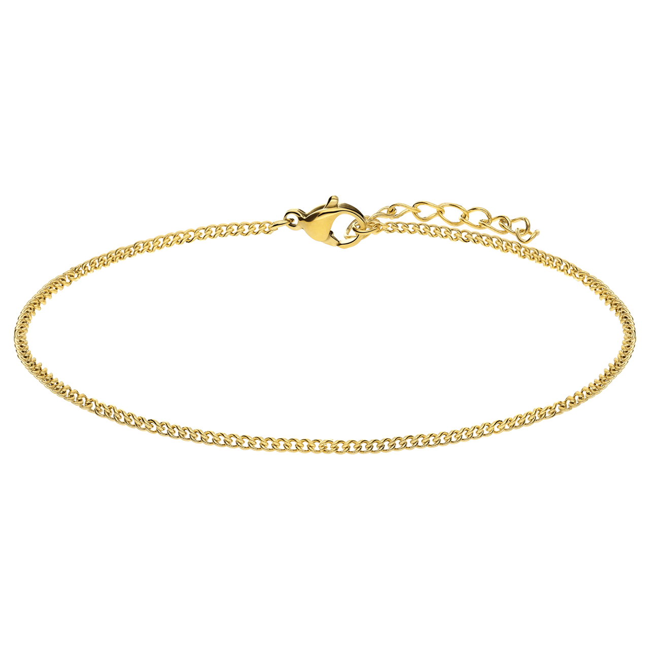 Stalen goldplated schakelarmband 2mm
