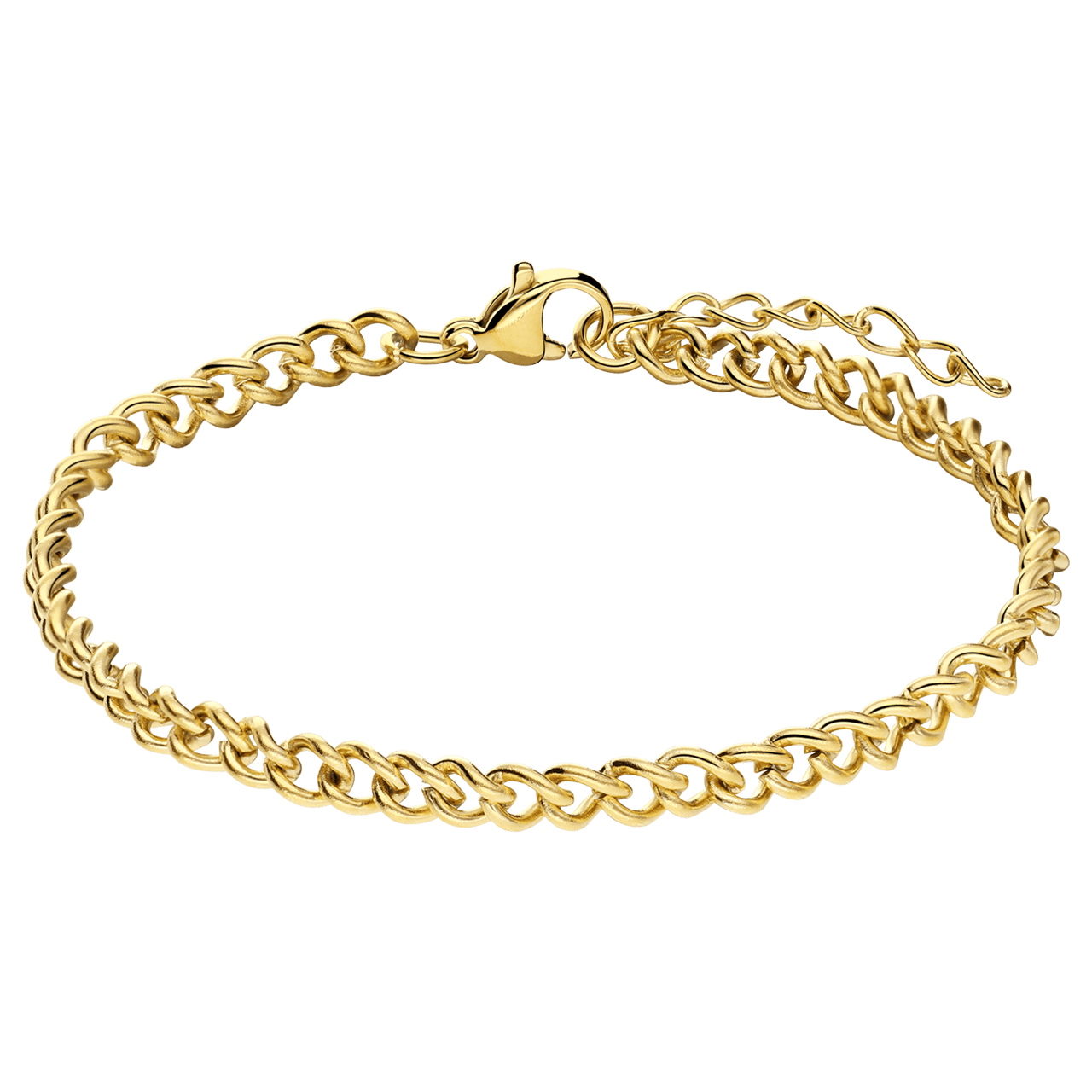 Stainless steel goldplated armband gourmet 4mm