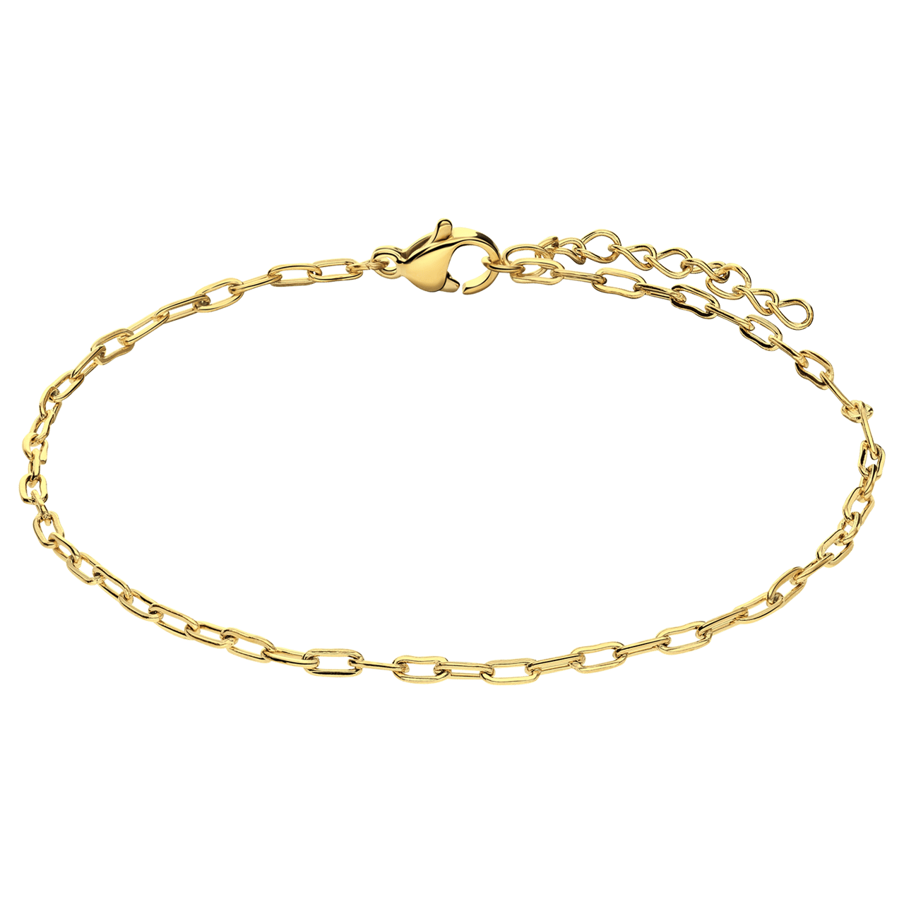 Stainless steel goldplated schakelarmband 2mm