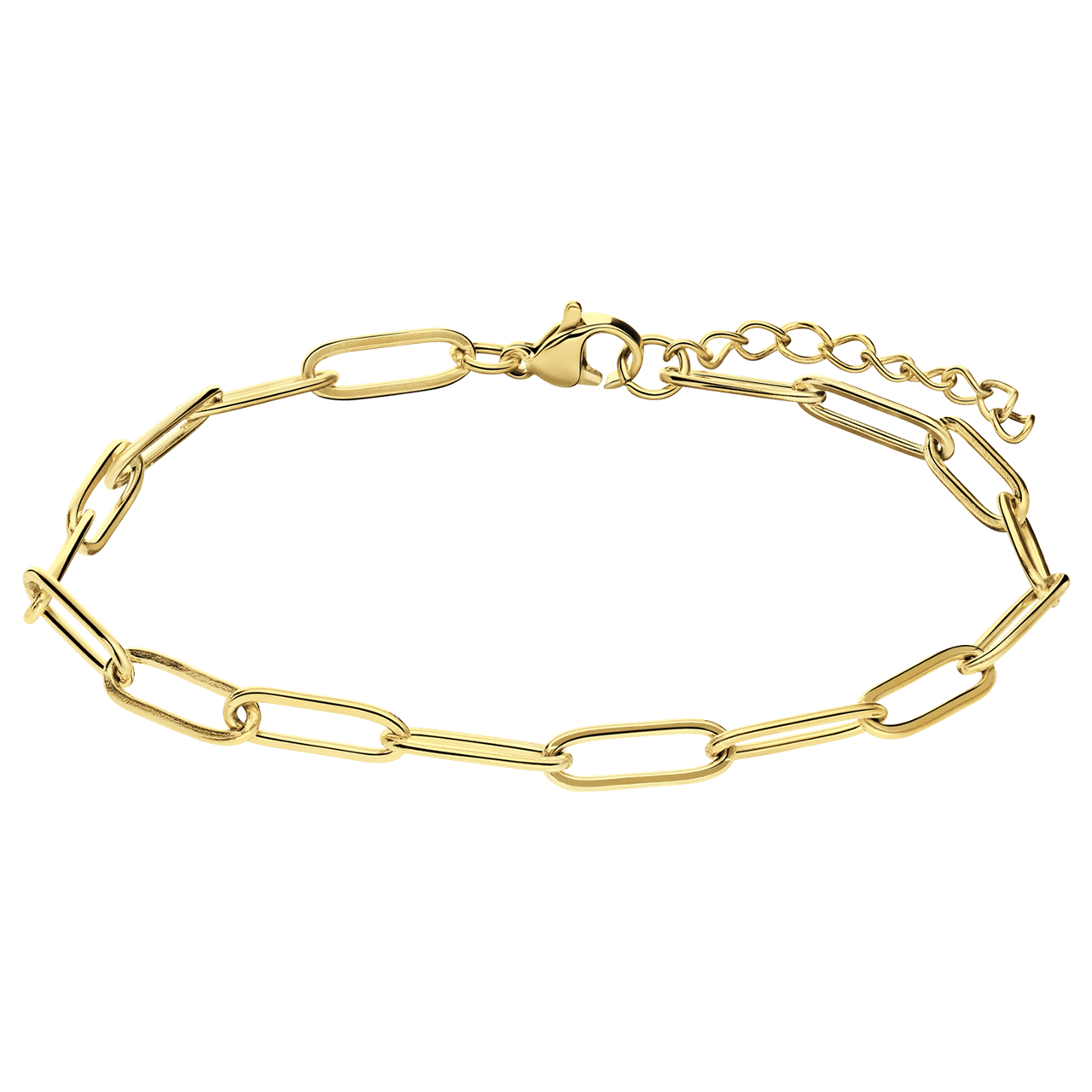 Stainless steel goldplated schakelarmband 4mm
