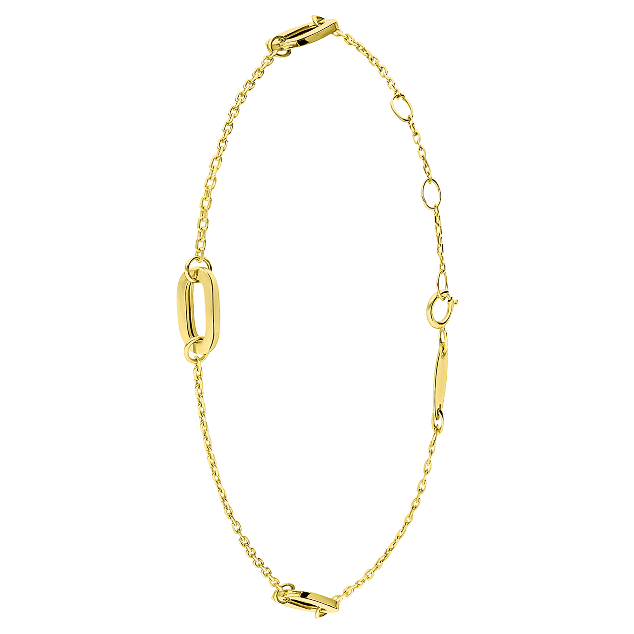 Armband aus 585er Gelbgold mit 3 Ovalen