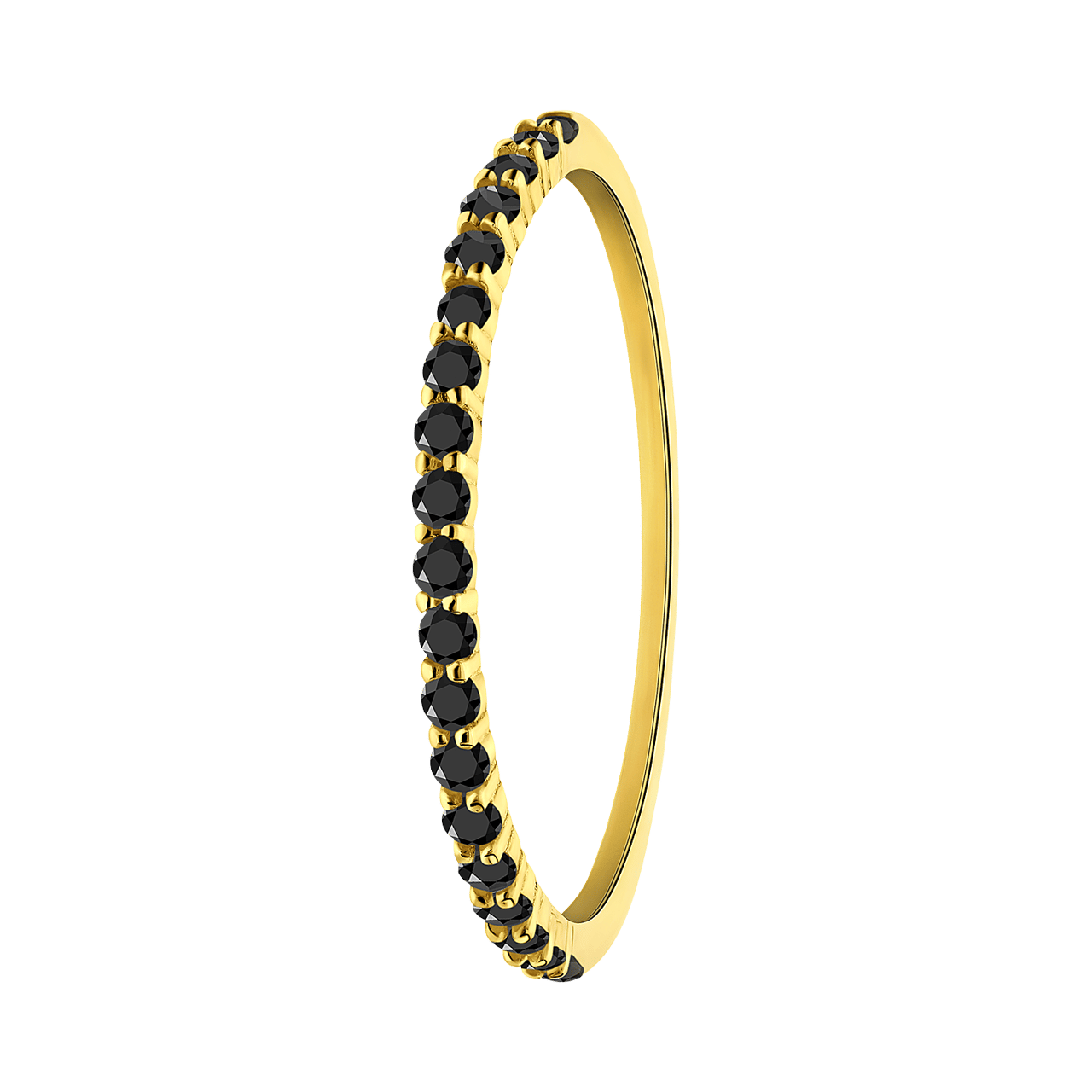 Ring, 585 Gelbgold, mit schwarzem Zirkonia