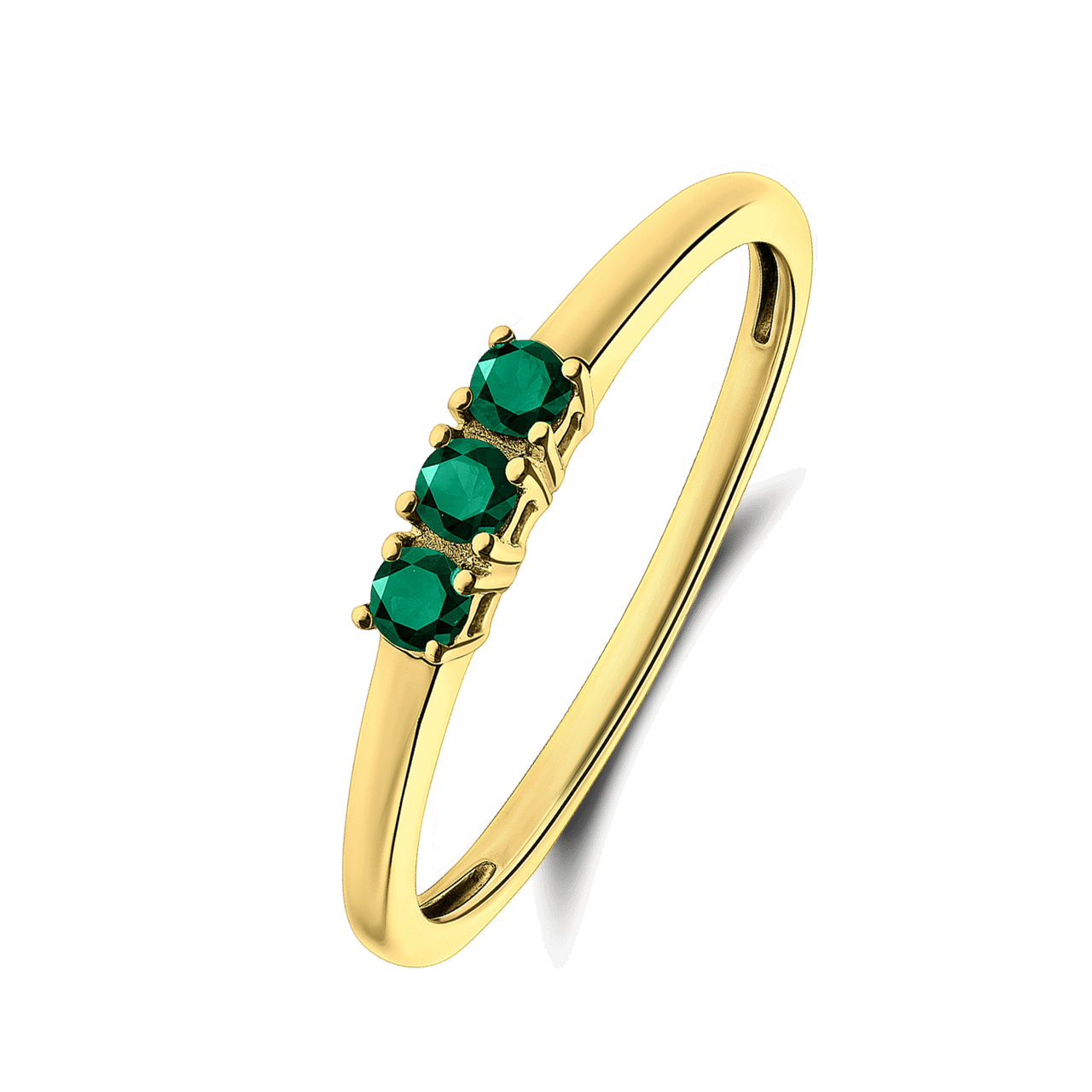 Ring, 585 Gelbgold, Smaragd
