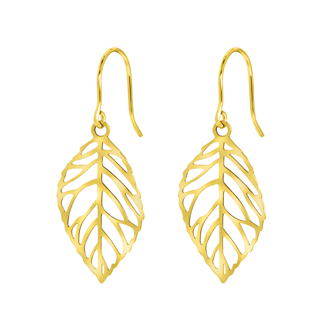 Ohrringe aus 585er Gelbgold, Blatt