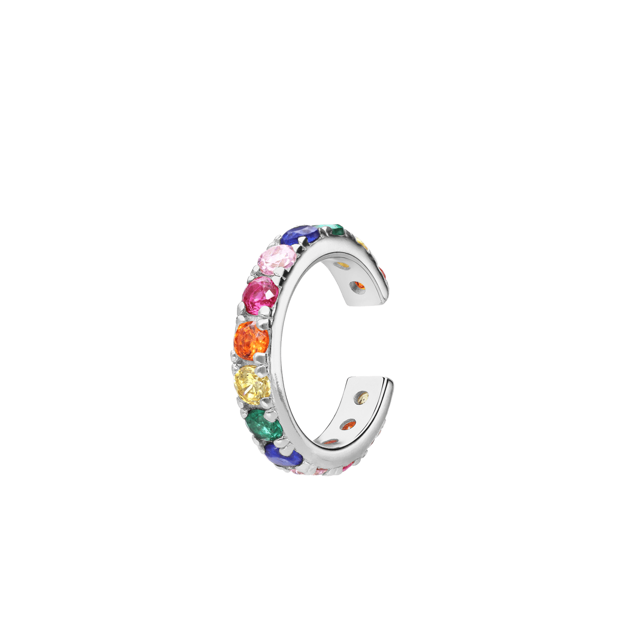 Zilveren earcuff zirkonia multi