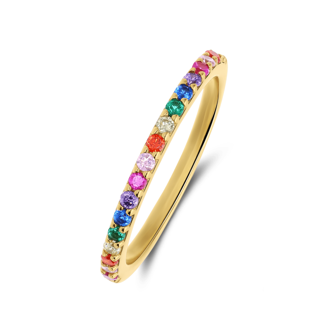 Zilveren goldplated ring met zirkonia voor dames