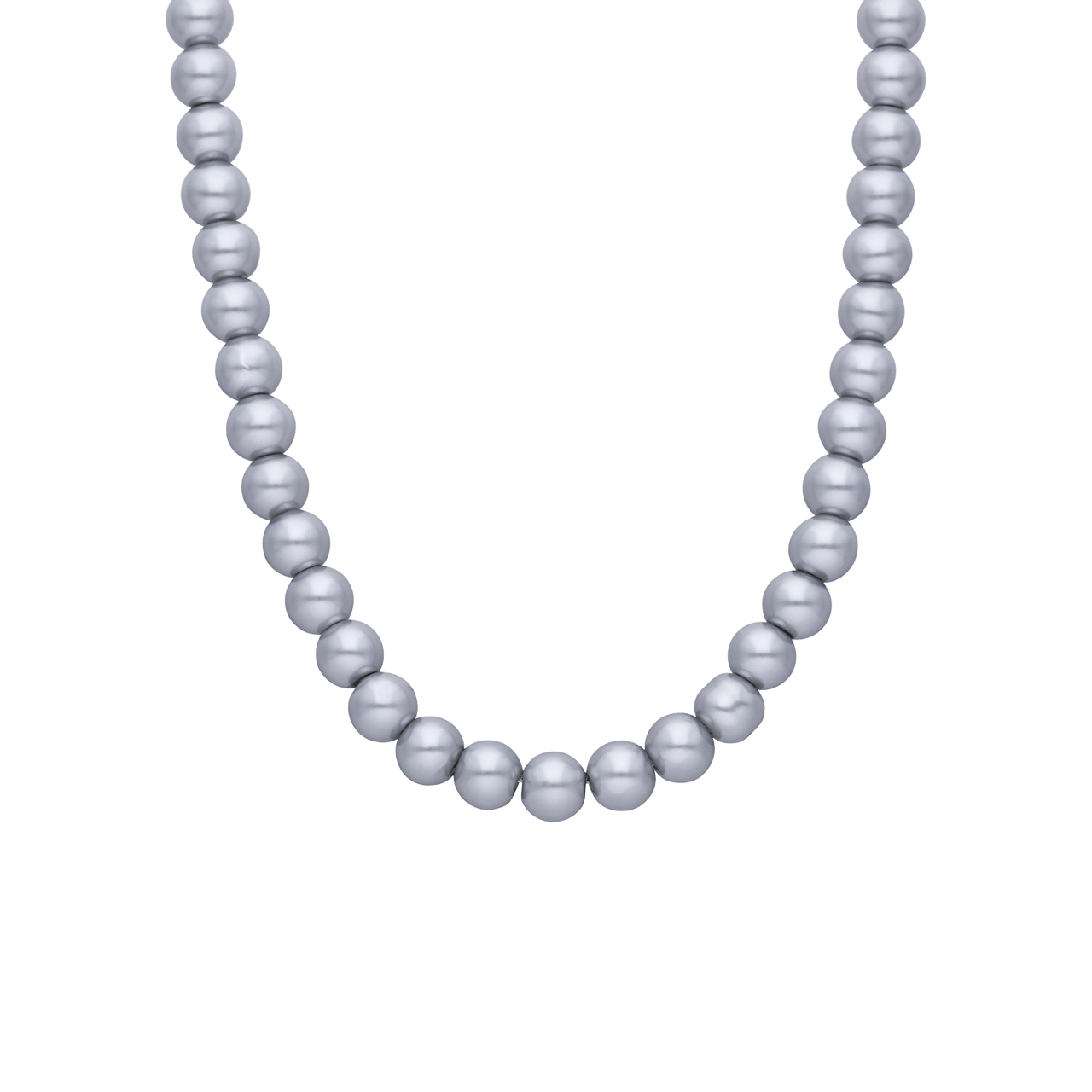 Grijze bijoux ketting met immitatieparels
