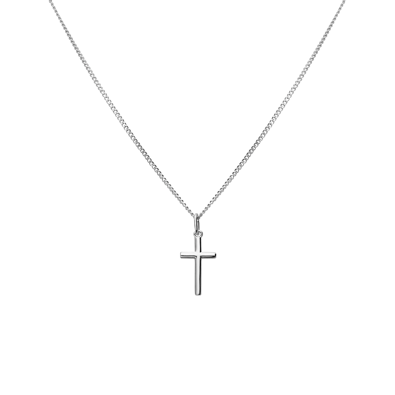 Halskette aus 925er Silber mit Anhänger, Kreuz