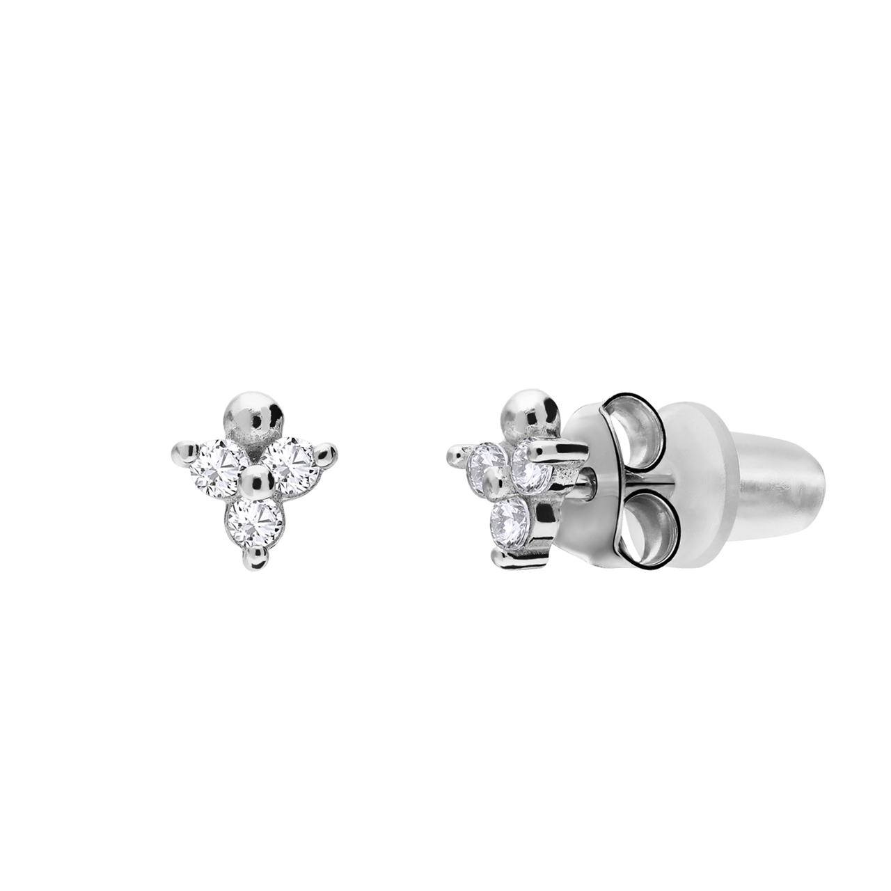 Ohrstecker, 925 Silber, 3 Zirkonia