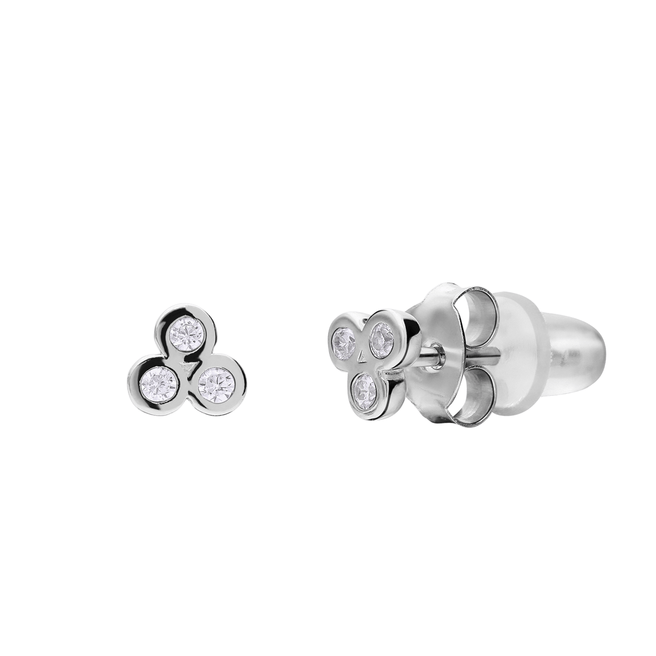 Ohrstecker, 925 Silber, 3 Zirkonia