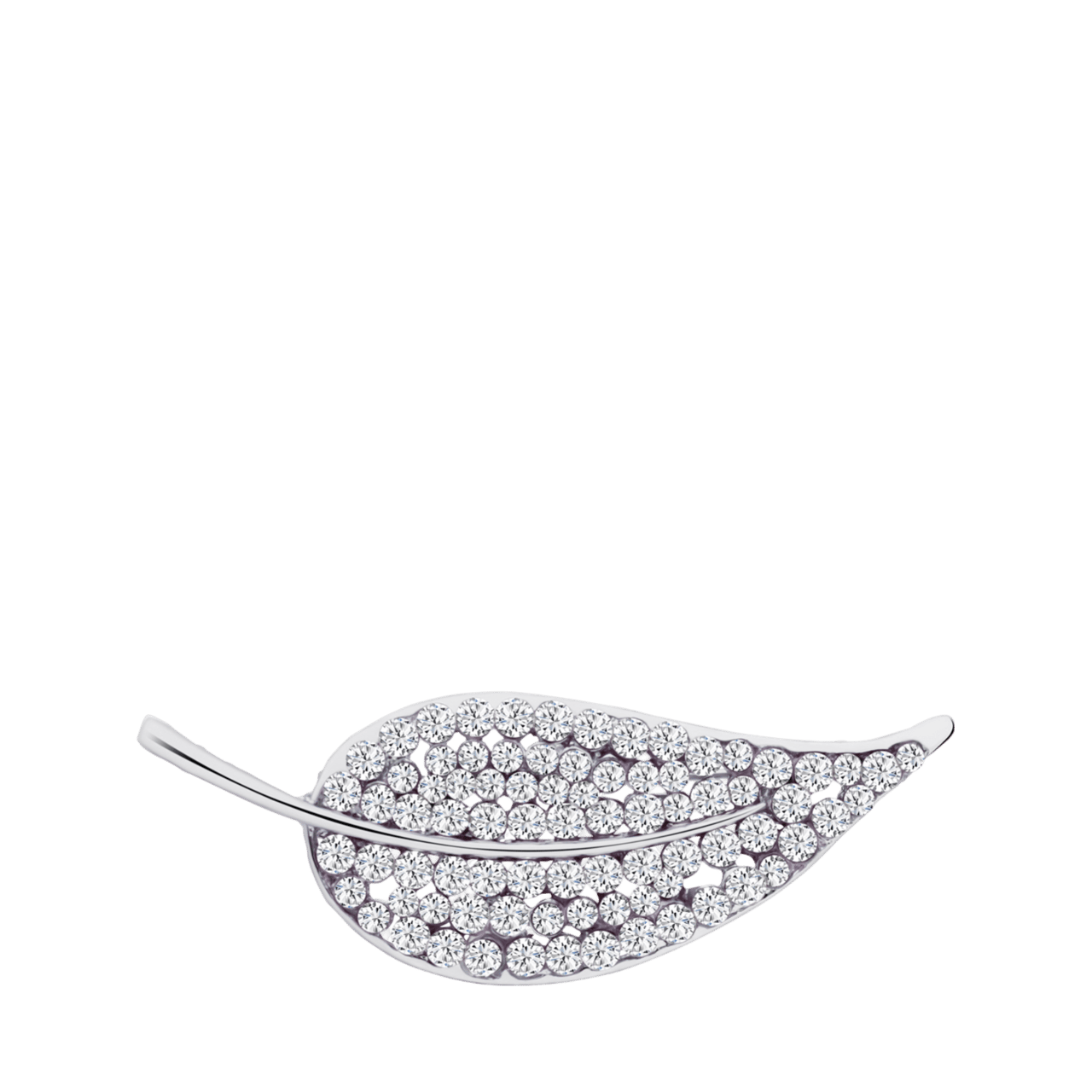 Zilverkleurig bijoux broche blad