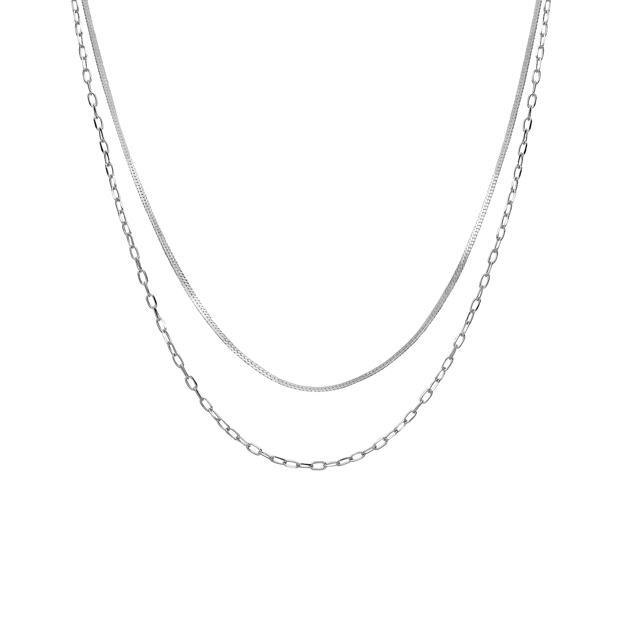 Halskette aus 925er Silber, doppelreihig