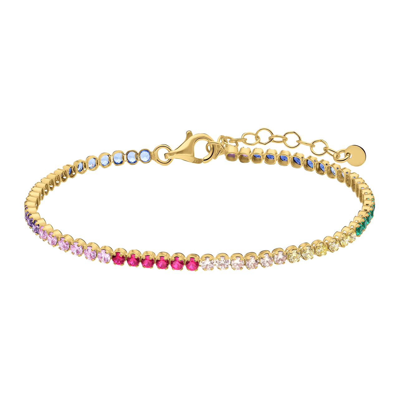 Zilveren goldplated tennisarmband met zirkonia voor dames