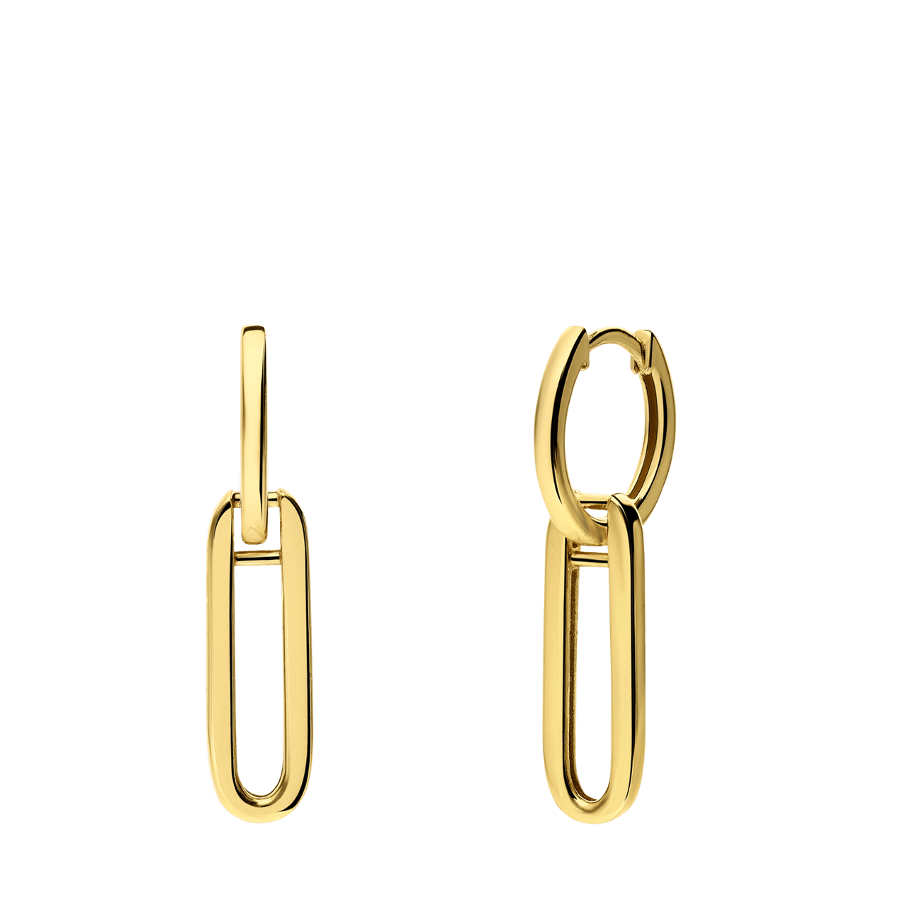 Zilveren goldplated oorringen met hanger voor dames