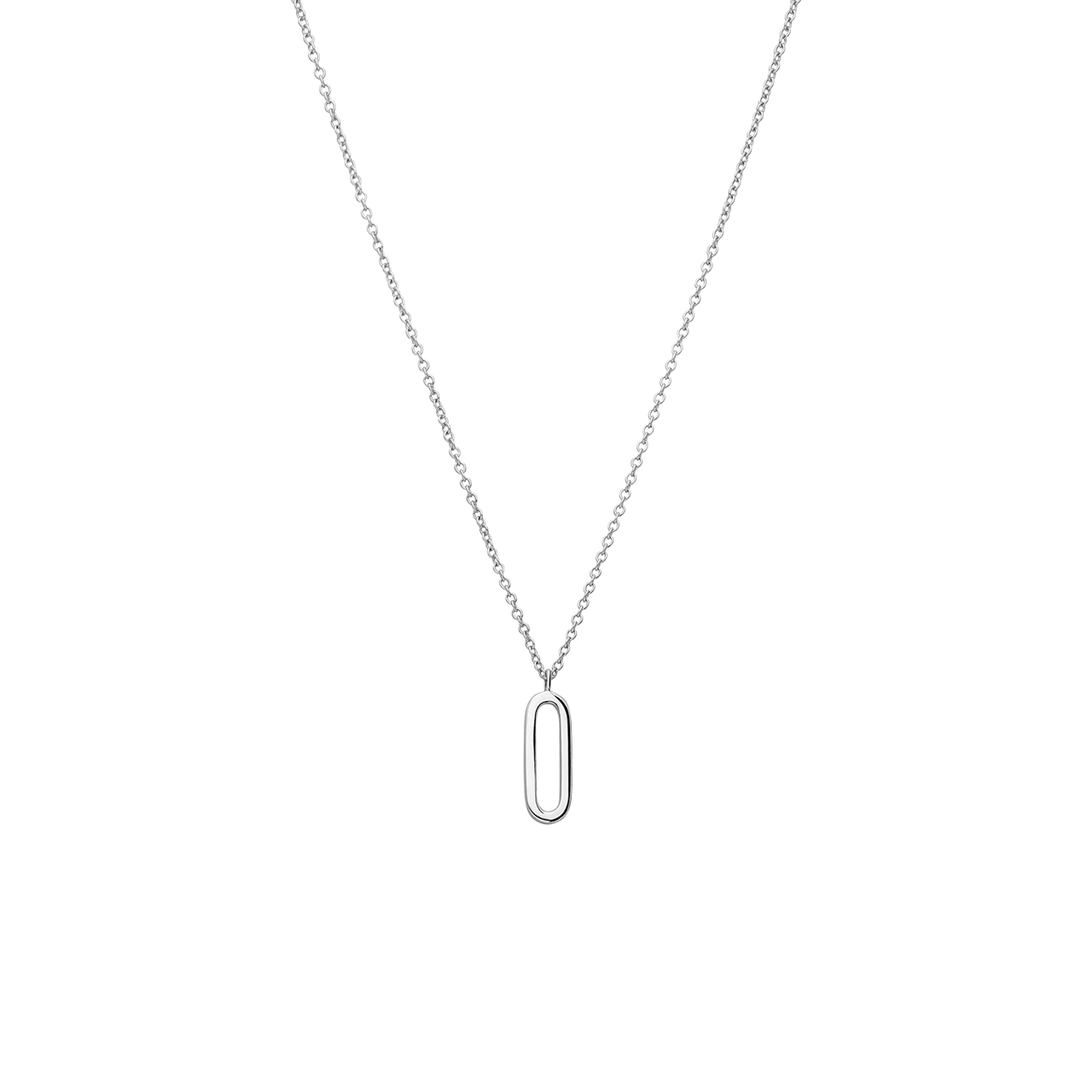 Halskette aus 925er Silber mit Anhänger, oval