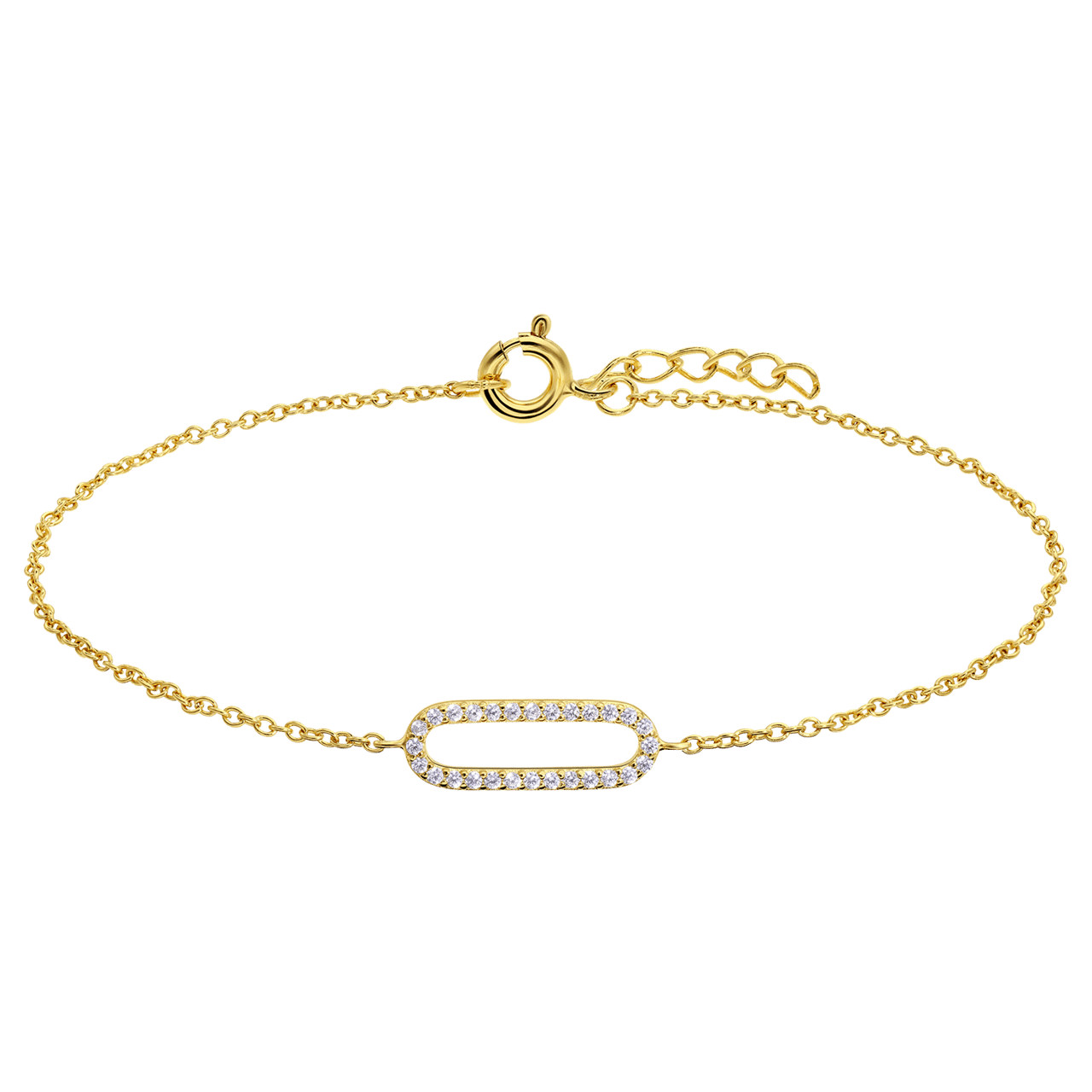 Zilveren goldplated armband met zirkonia voor dames