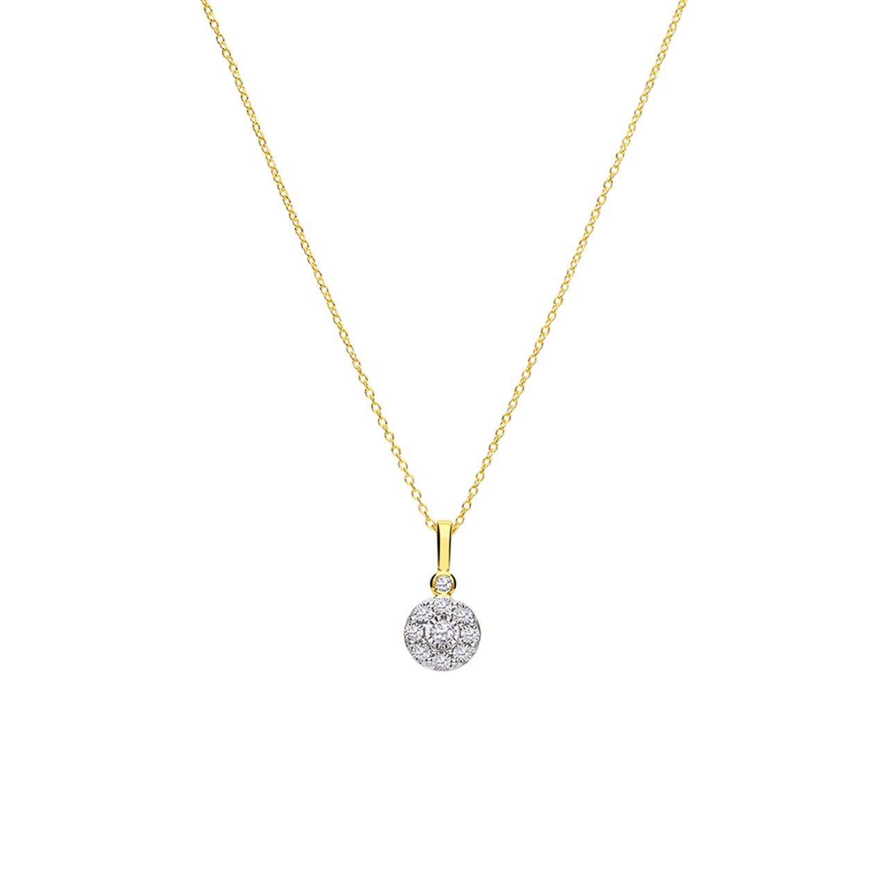14 Karat Gelbgoldkette mit 10 Diamanten 0,05ct