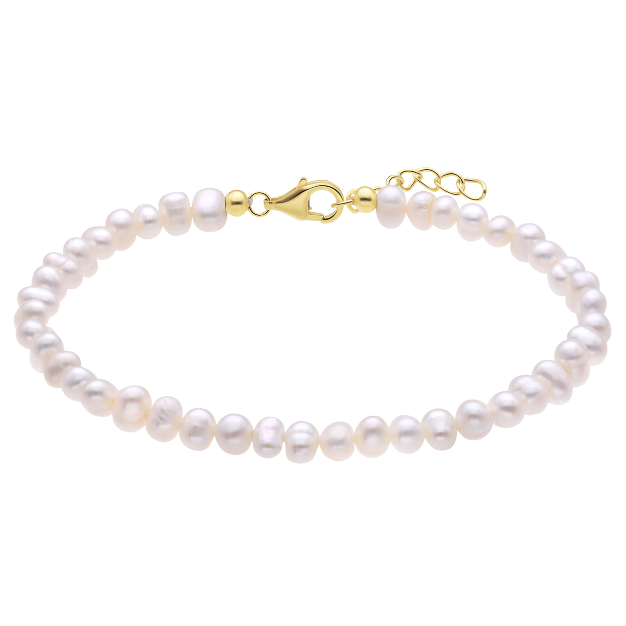 Armband aus 925er Silber, vergoldet, Süßwasserperle