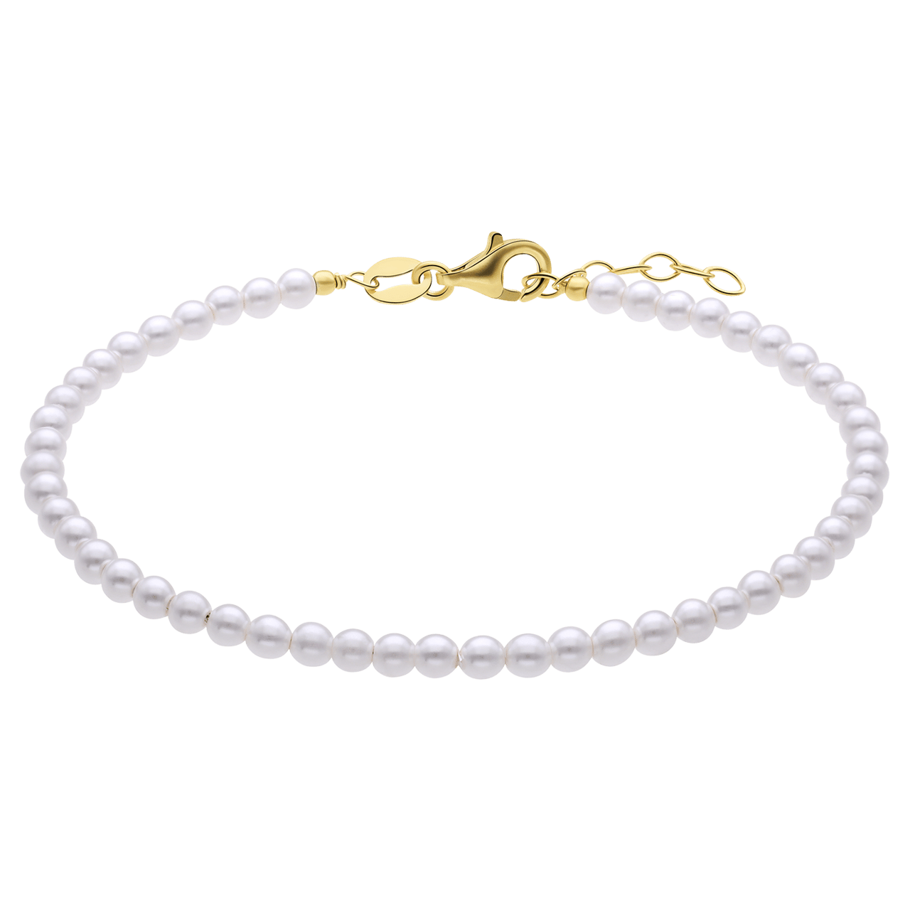 Zilveren goldplated parelarmband voor dames