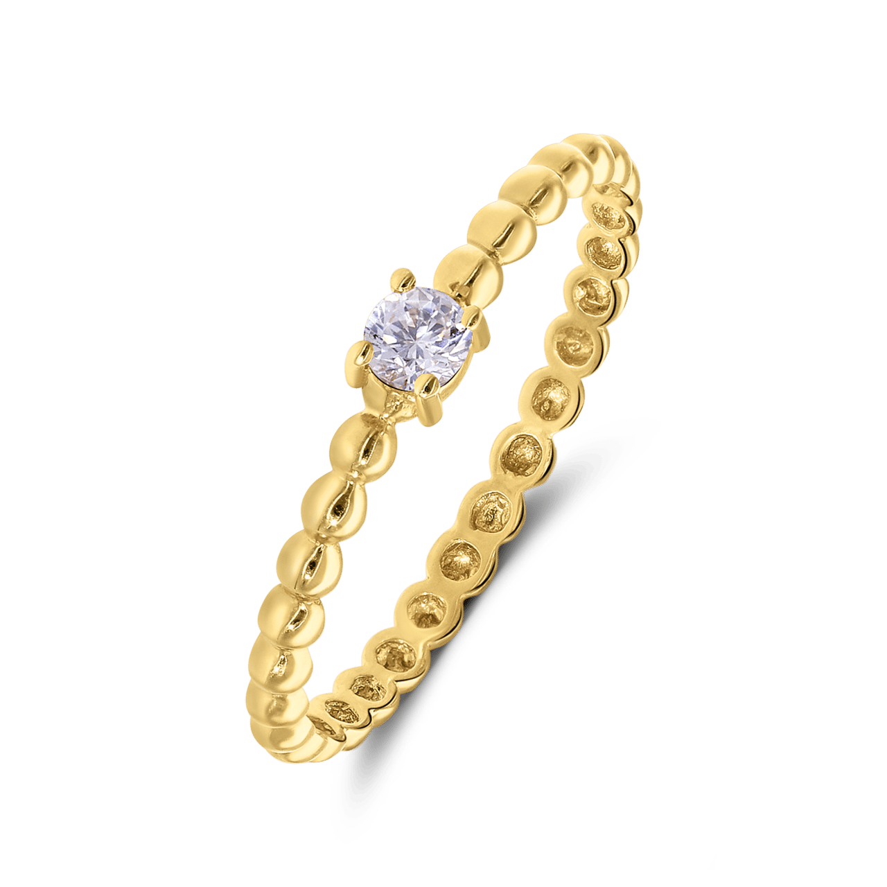Ring, 375er Gelbgold, mit weißem Zirkonia