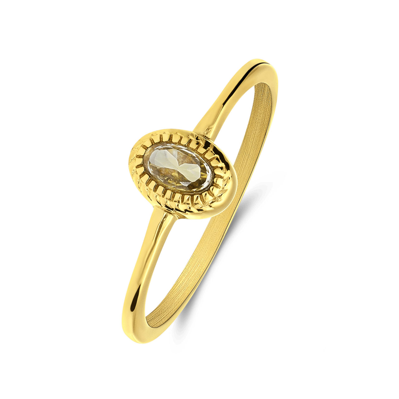 Stainless steel goldplated vintage ring