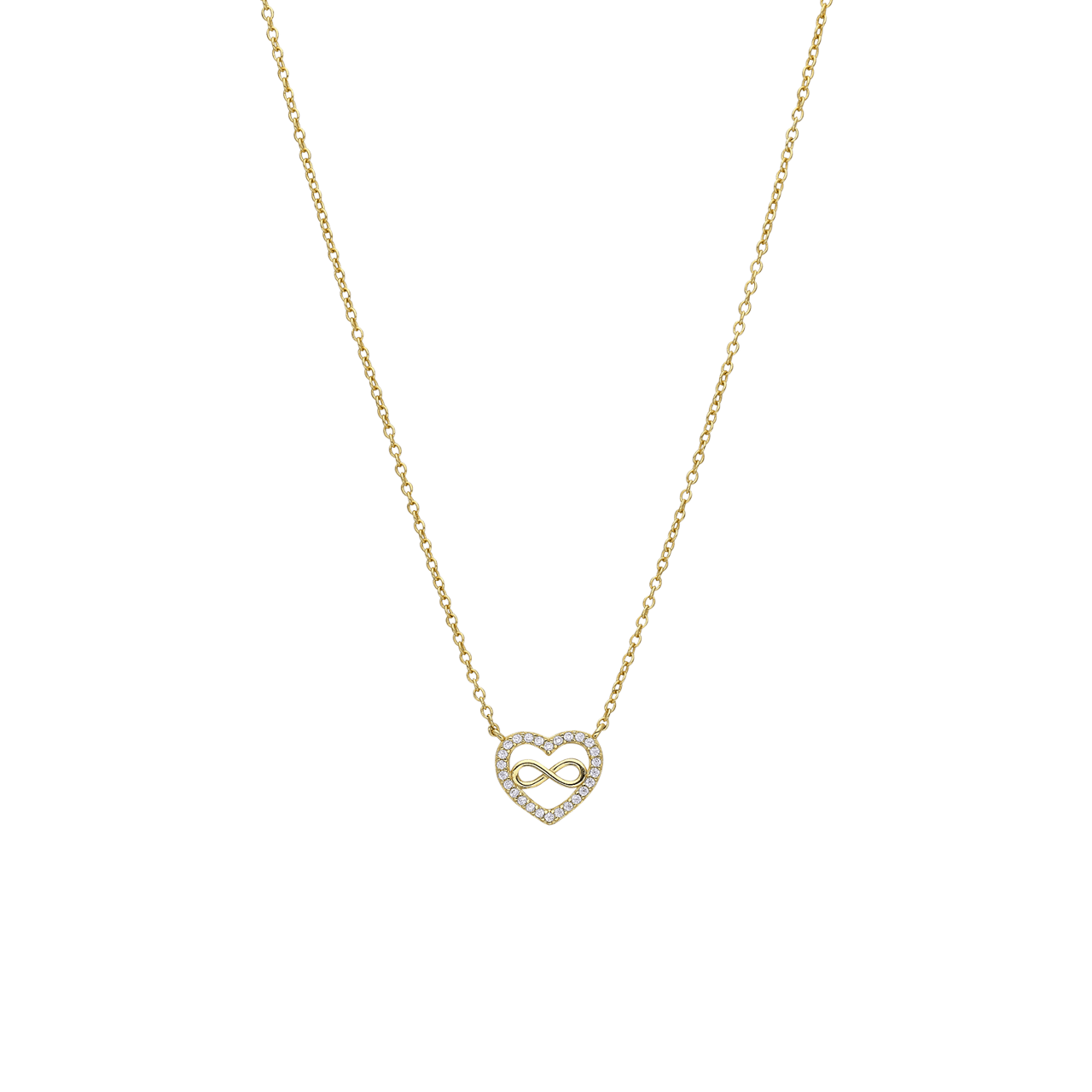 Zilveren goldplated ketting met hanger hart voor dames