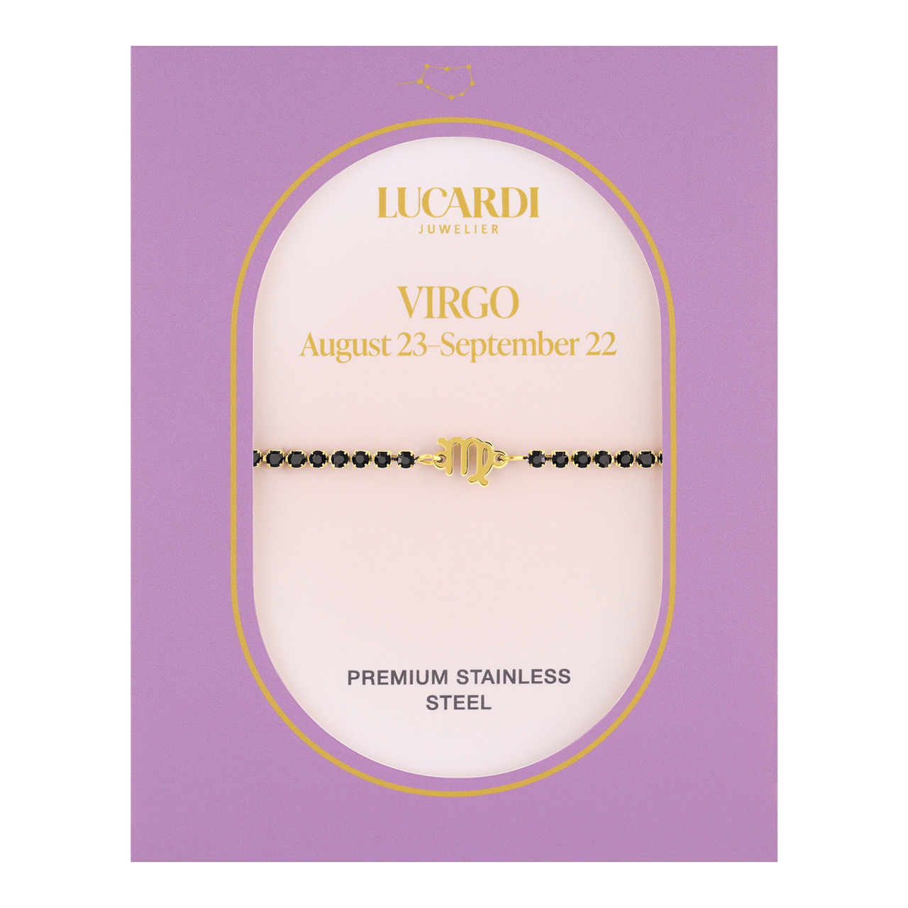 Stalen goldplated tennis armband Maagd/Virgio