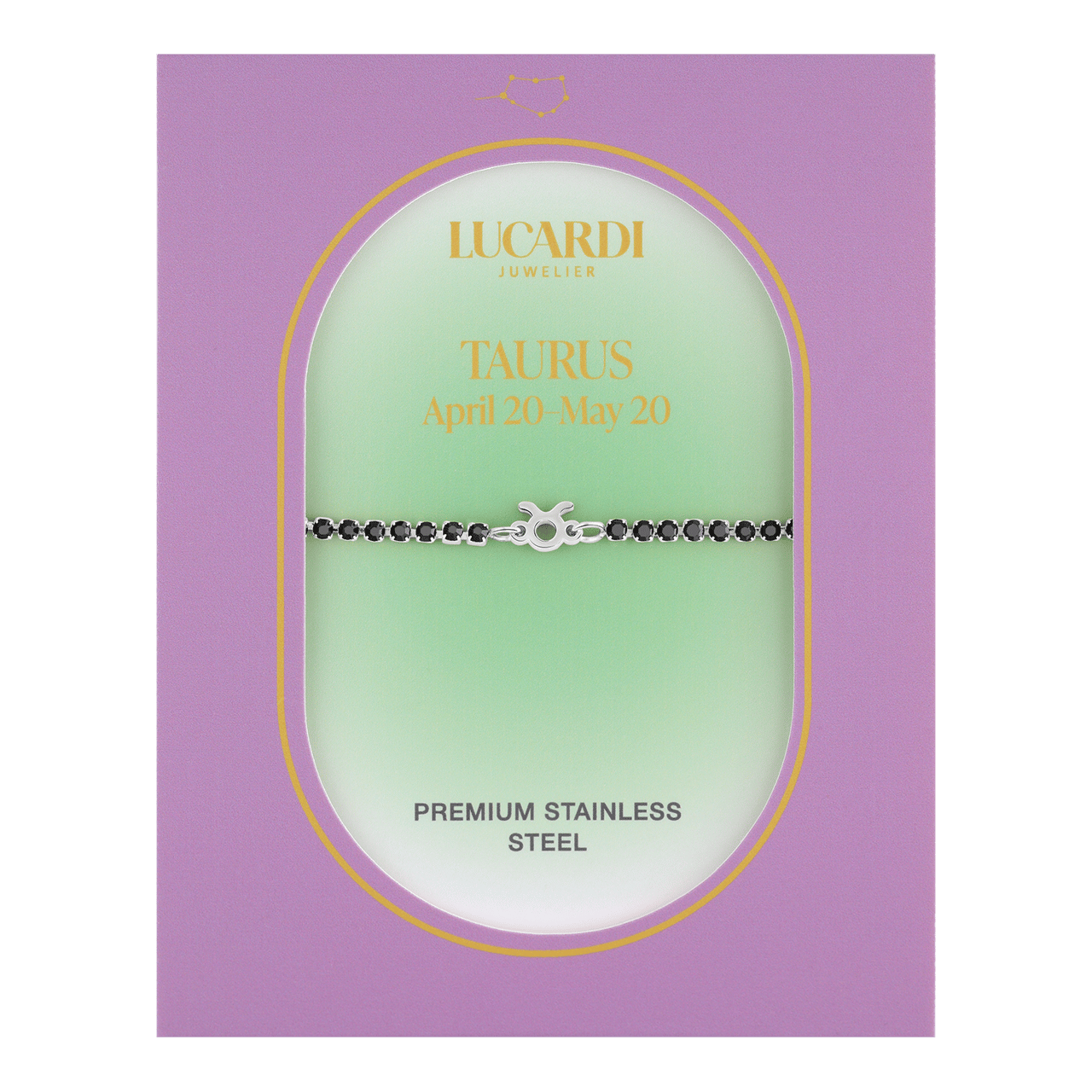 Stainless steel tennis armband Stier/Taurus