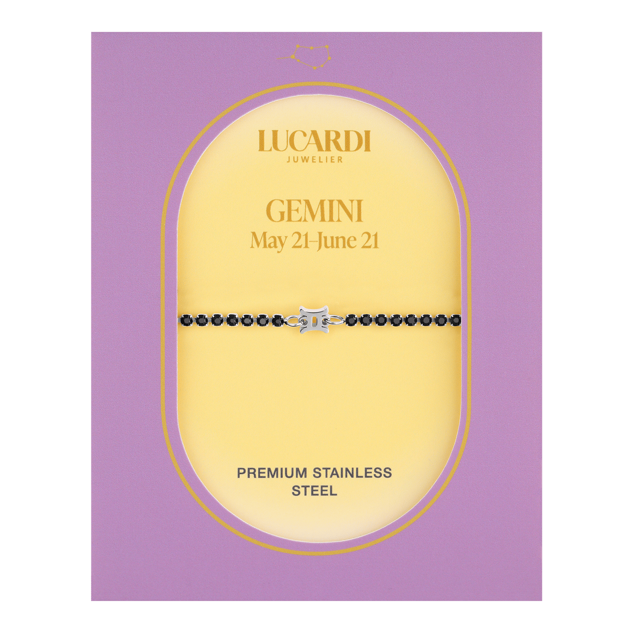 Stainless steel tennis armband Tweelingen/Gemini