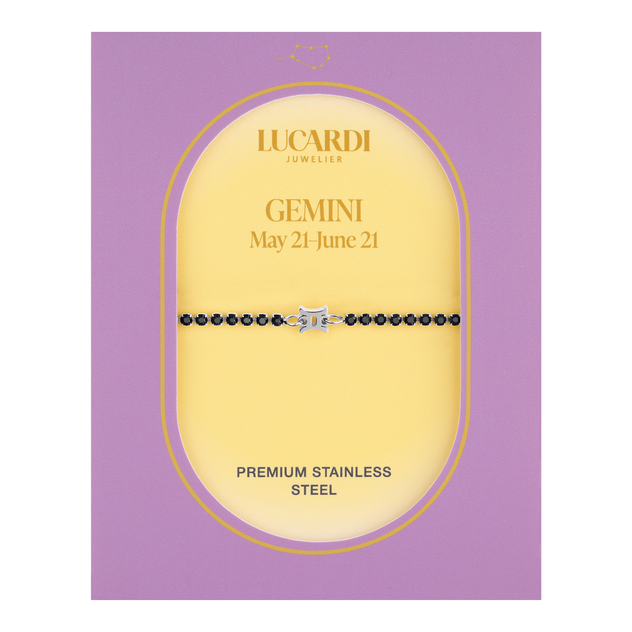 Tennisarmband aus Edelstahl, Zwilling/Gemini