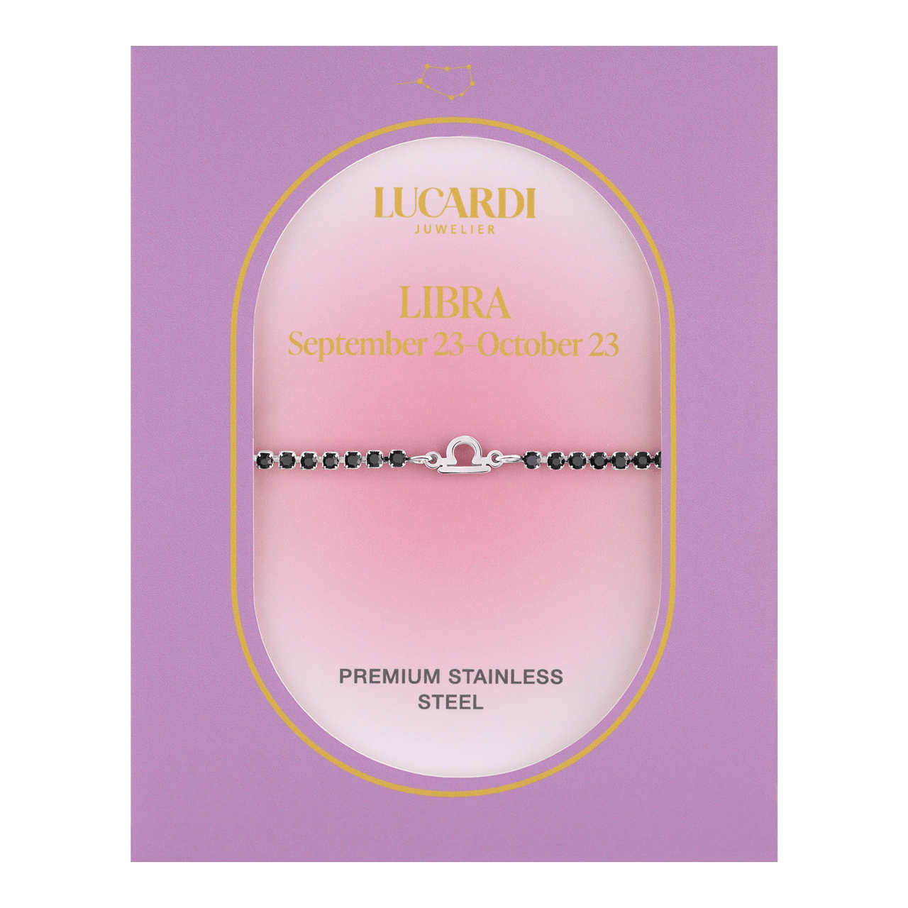 Stainless steel tennis armband Weegschaal/Libra