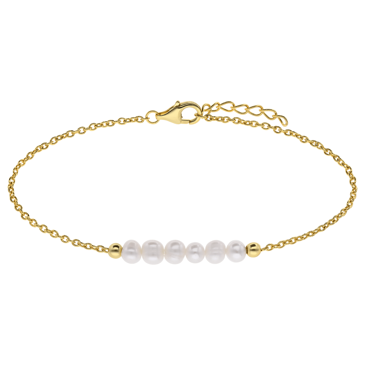 Armband, 925 Silber, vergoldet, Süßwasserperle
