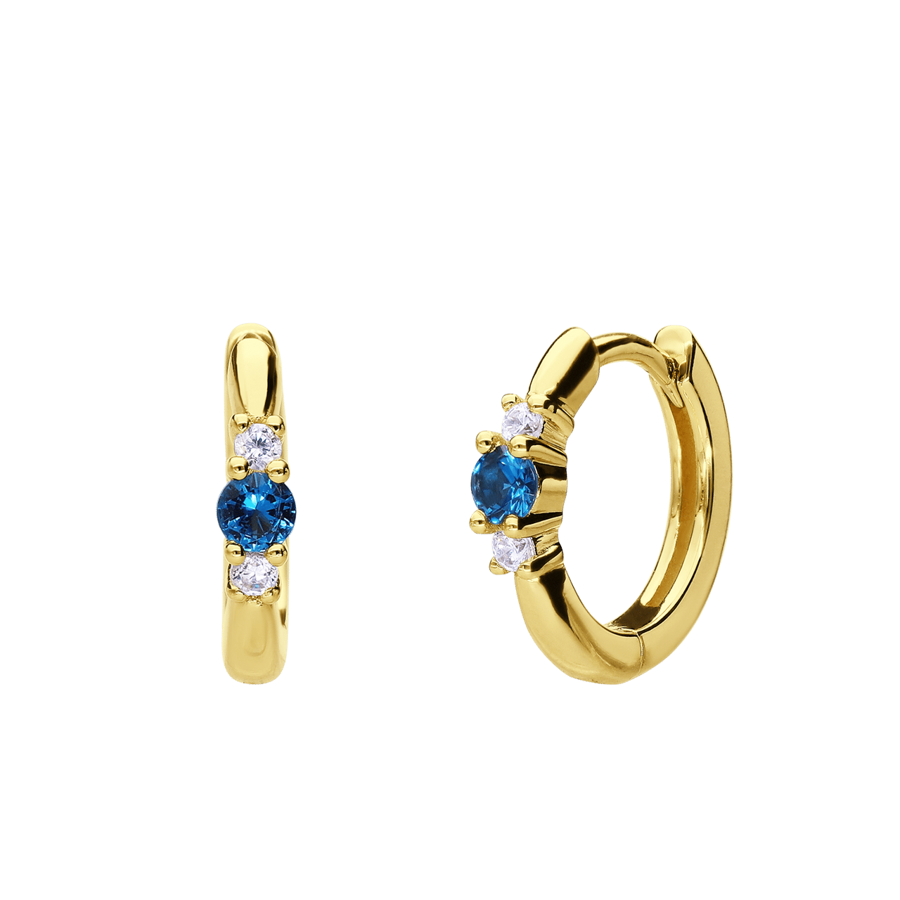 Zilveren goldplated oorringen met zirkonia voor dames