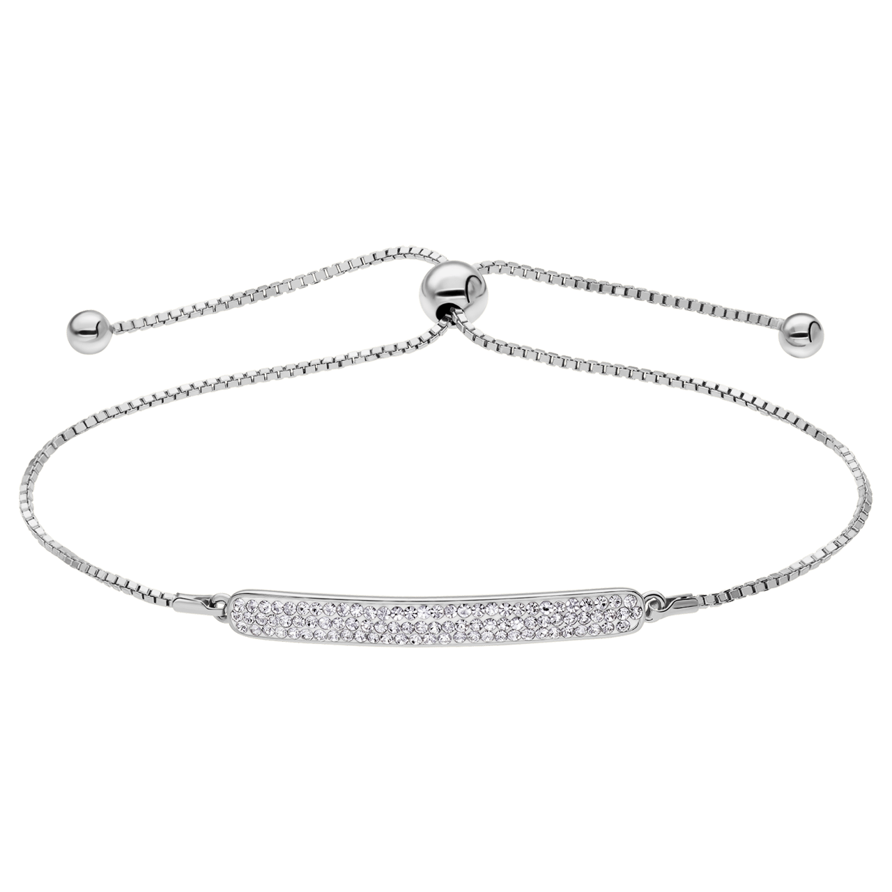 Armband aus 925 Silber, Plättchen, Kristallsteine