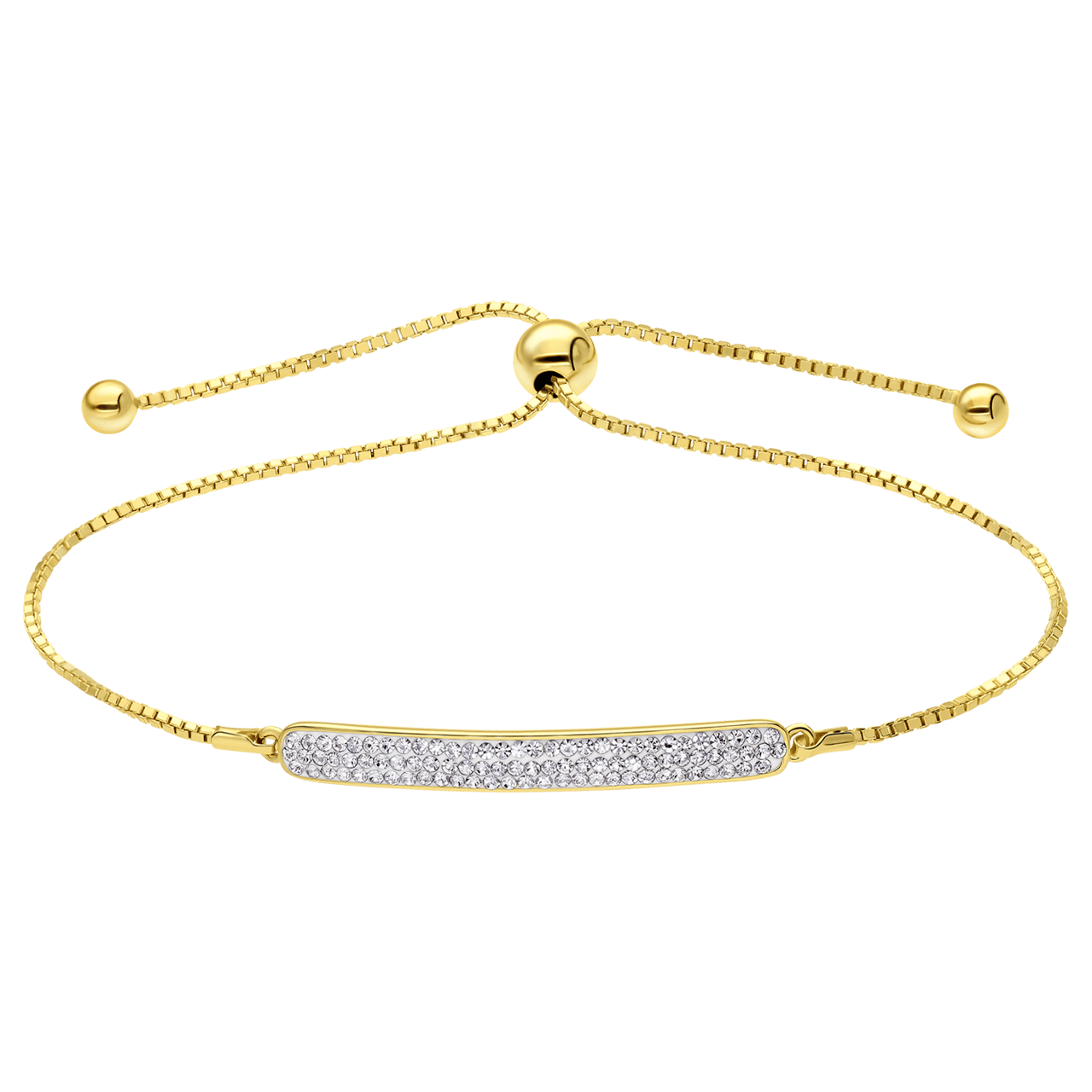 Vergoldetes Armband aus 925 Silber, Plättchen, Kristallsteine