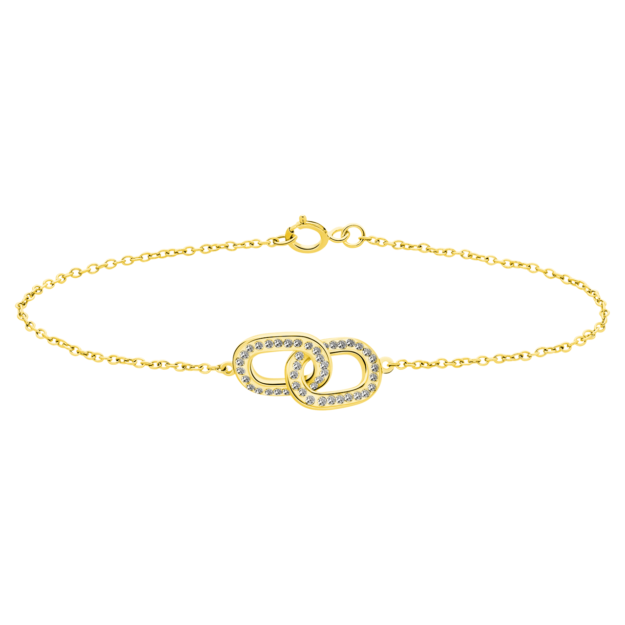 Silbernes Armband mit Ovalen Zirkonia, vergoldet