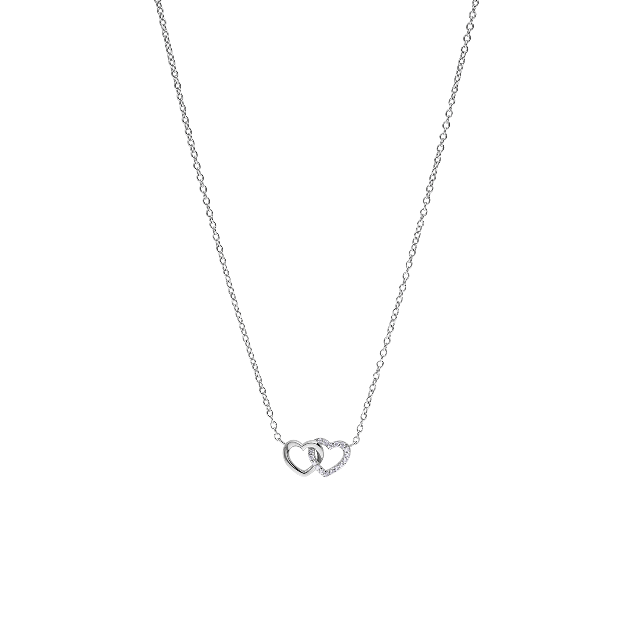 Halskette aus 925 Silber mit Anhänger, kleine Herzen, Zirkonia
