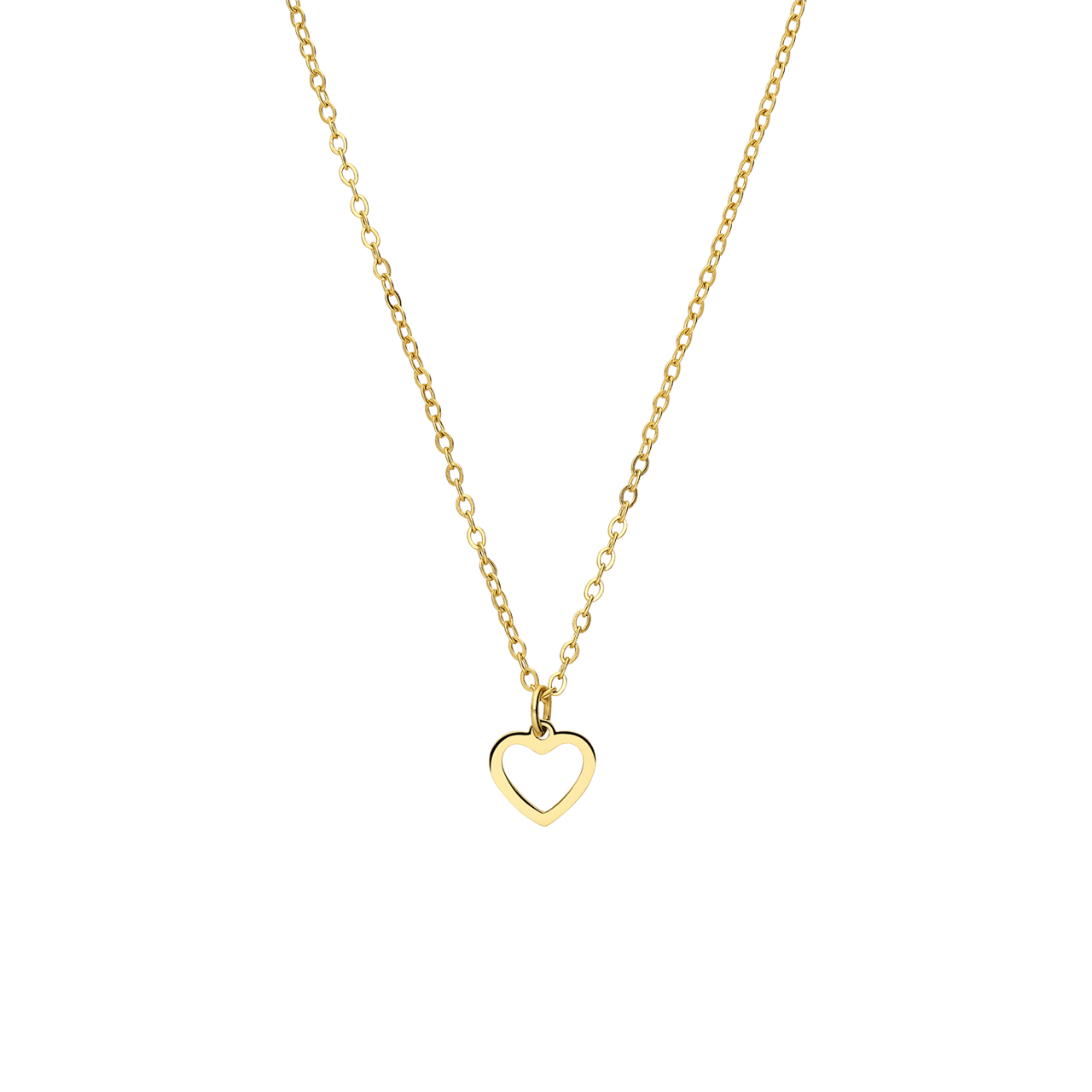 Stalen goldplated ketting met open hart