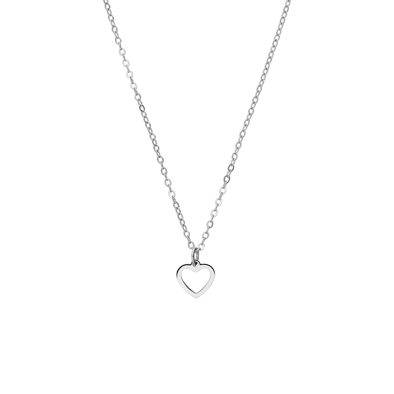 Stalen ketting met open hart