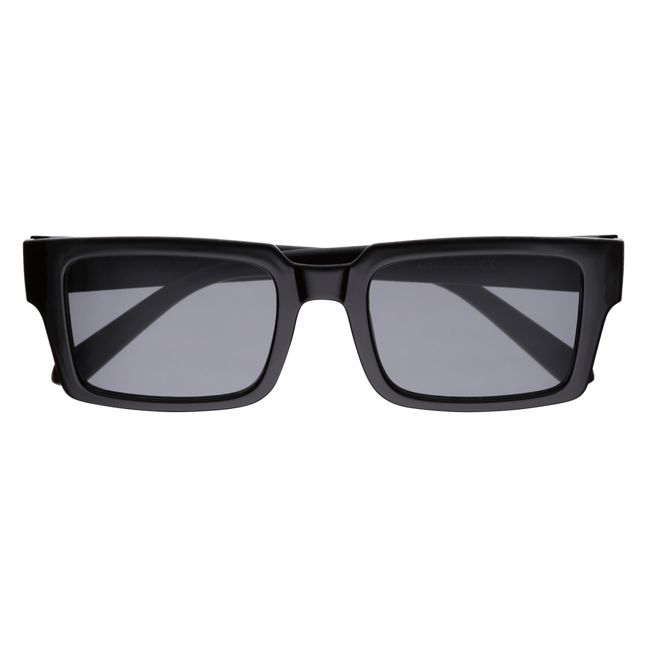Sonnenbrille mit schwarzem Rahmen, rechteckig