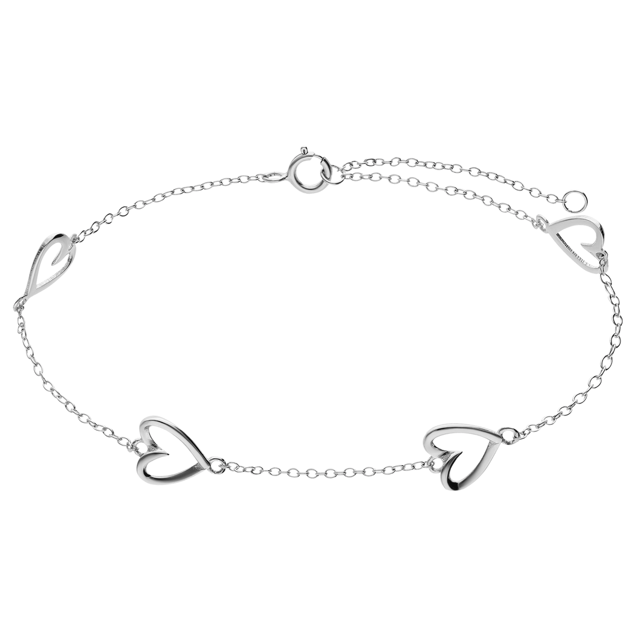 Armband aus 925 Silber, kleine Herzen