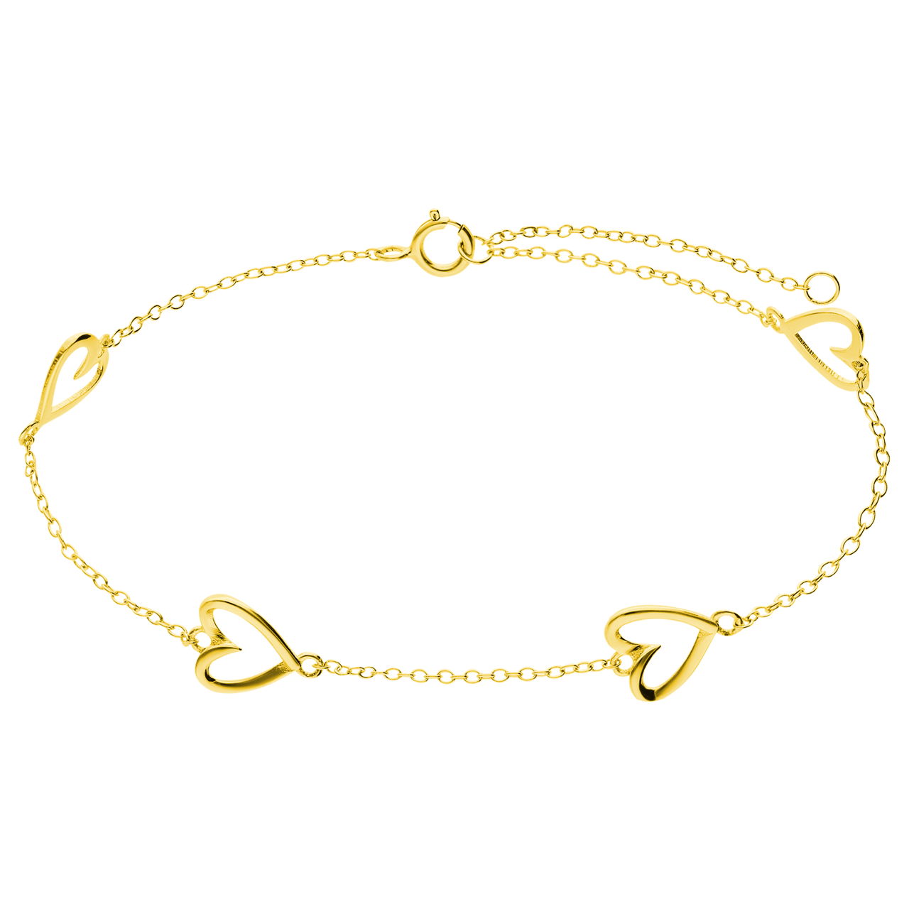 Vergoldetes Armband aus 925 Silber, kleine Herzen