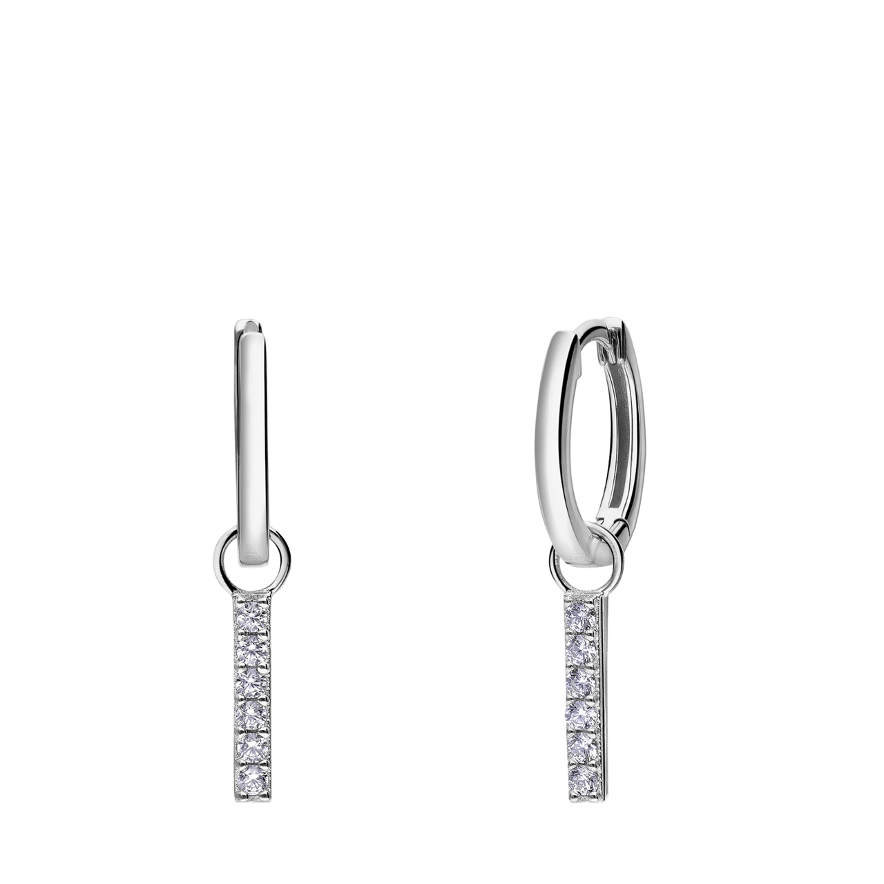 Ohrringe aus 925er Silber, mit Anhänger, Stange, Zirkonia